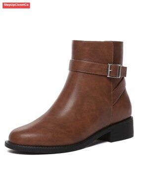 Ankle Boots Chunky Low Heel Fall Short Booties